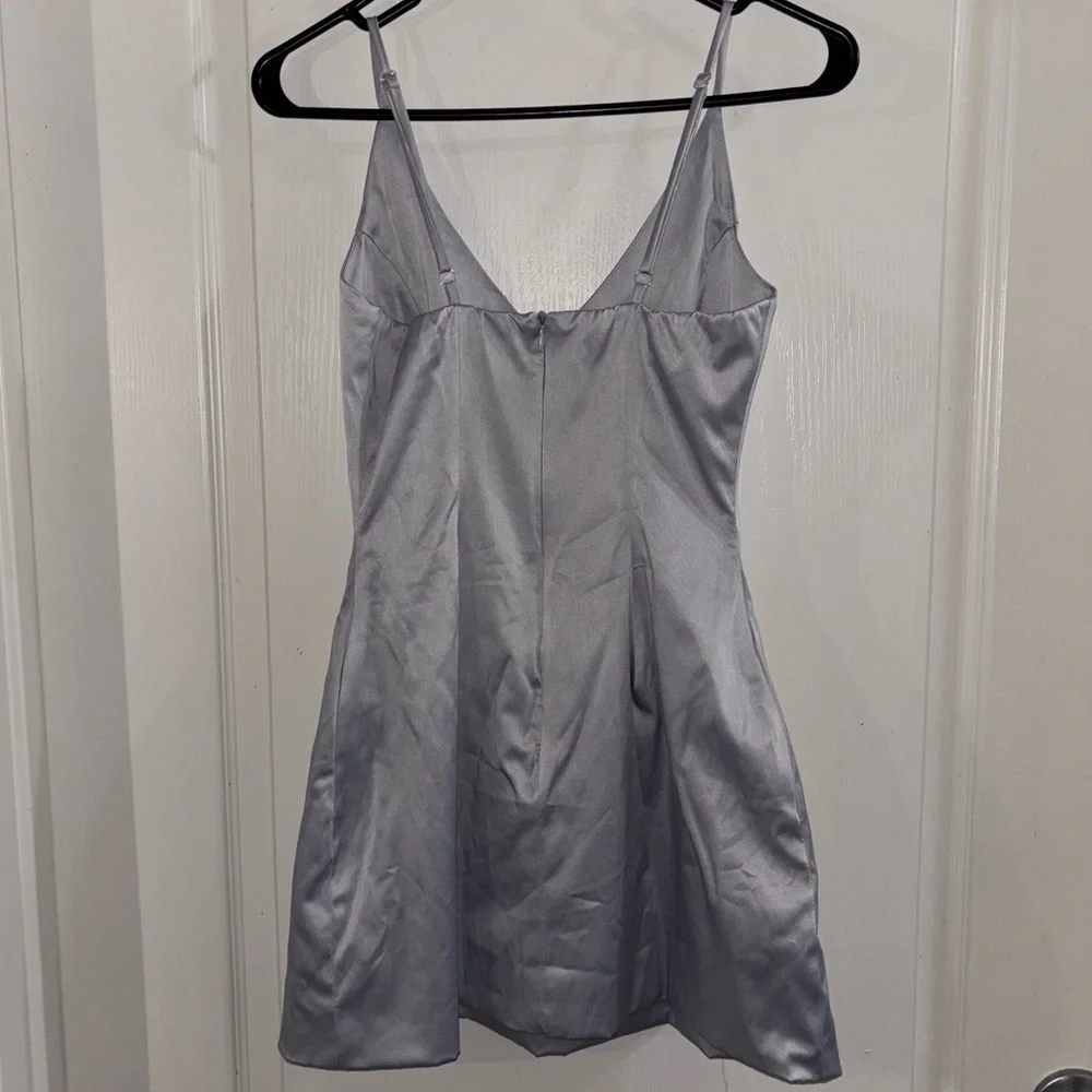 Elegant Silver Slip Dress - Picture 2 of 4